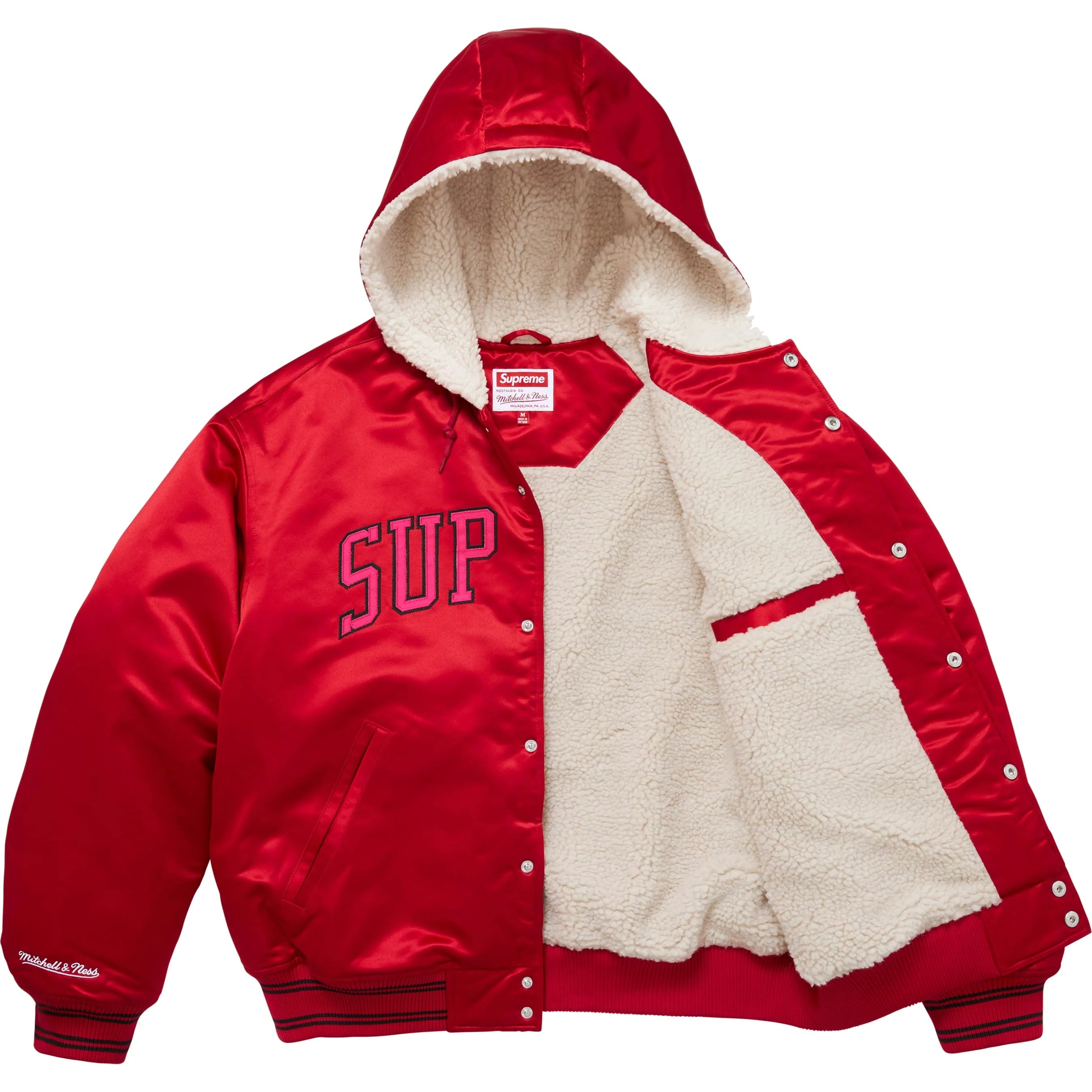 Supreme®/Mitchell & Ness® Lined Hooded Satin Varsity Jacket view 10